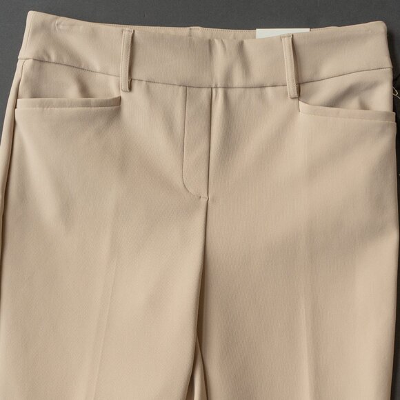 Rachel Zoe High Rise Slim Leg khaki Pant Slim Straight Minimal Office Trouser - Picture 6 of 9